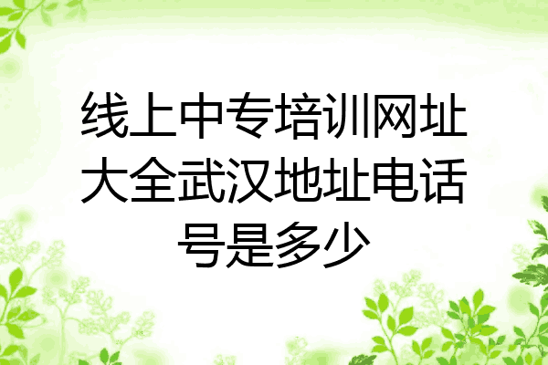 线上中专培训网址大全武汉地址电话号是多少