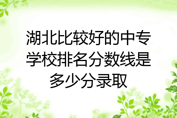 湖北比较好的中专学校排名分数线是多少分录取