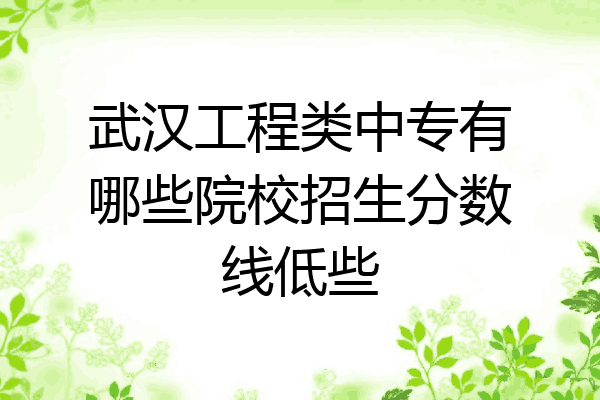 武汉工程类中专有哪些院校招生分数线低些