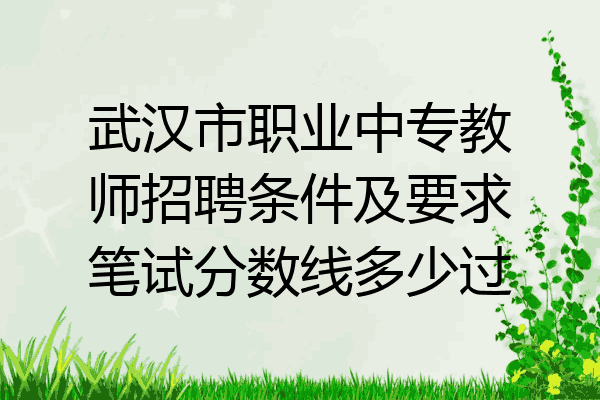 武汉市职业中专教师招聘条件及要求笔试分数线多少过