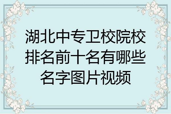 湖北中专卫校院校排名前十名有哪些名字图片视频