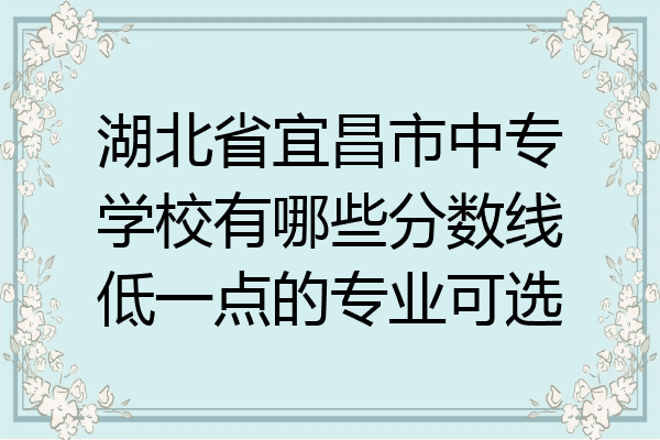 湖北省宜昌市中专学校有哪些分数线低一点的专业可选