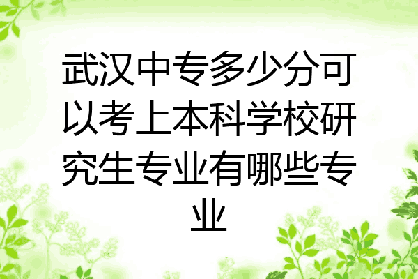武汉中专多少分可以考上本科学校研究生专业有哪些专业