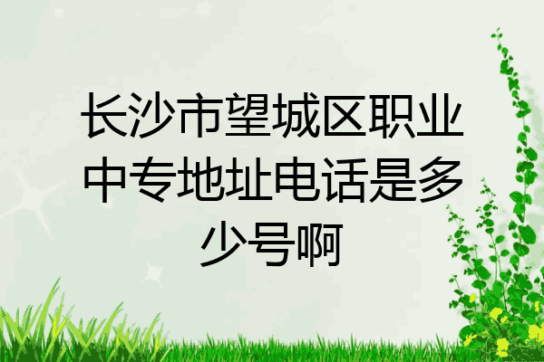 长沙市望城区职业中专地址电话是多少号啊