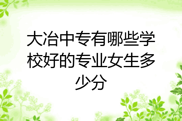 大冶中专有哪些学校好的专业女生多少分