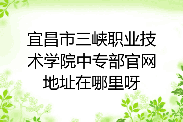 宜昌市三峡职业技术学院中专部官网地址在哪里呀