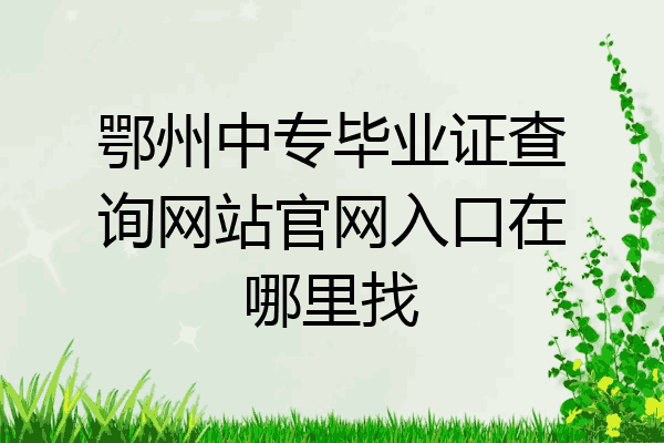 鄂州中专毕业证查询网站官网入口在哪里找