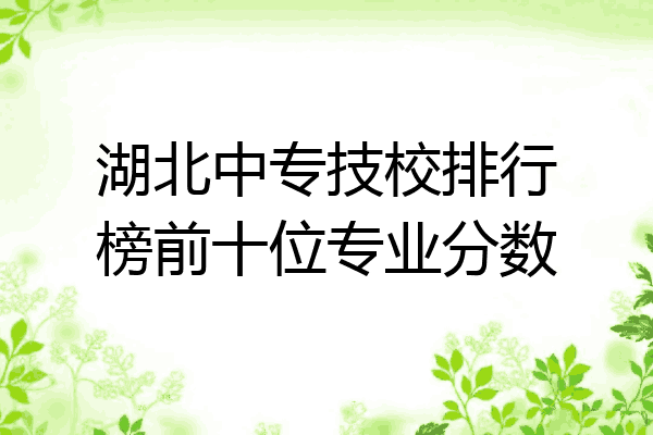 湖北中专技校排行榜前十位专业分数