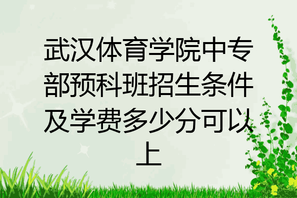 武汉体育学院中专部预科班招生条件及学费多少分可以上