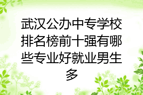 武汉公办中专学校排名榜前十强有哪些专业好就业男生多