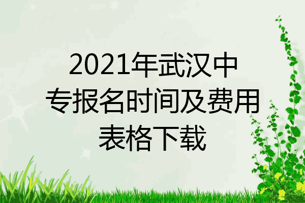 2021年武汉中专报名时间及费用表格下载