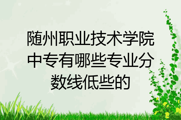 随州职业技术学院中专有哪些专业分数线低些的
