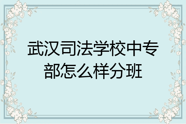 武汉司法学校中专部怎么样分班