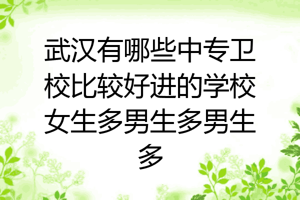 武汉有哪些中专卫校比较好进的学校女生多男生多男生多