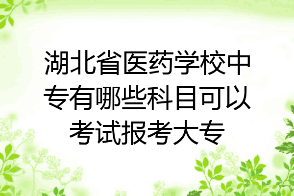 湖北省医药学校中专有哪些科目可以考试报考大专