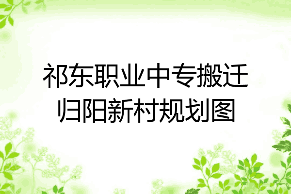 祁东职业中专搬迁归阳新村规划图