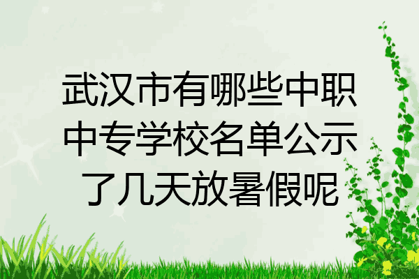 武汉市有哪些中职中专学校名单公示了几天放暑假呢