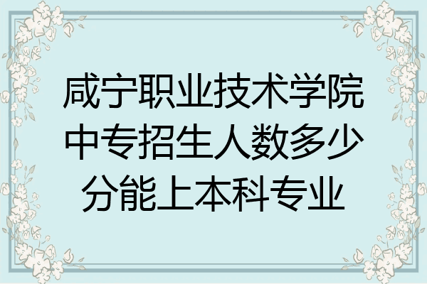 咸宁职业技术学院中专招生人数多少分能上本科专业