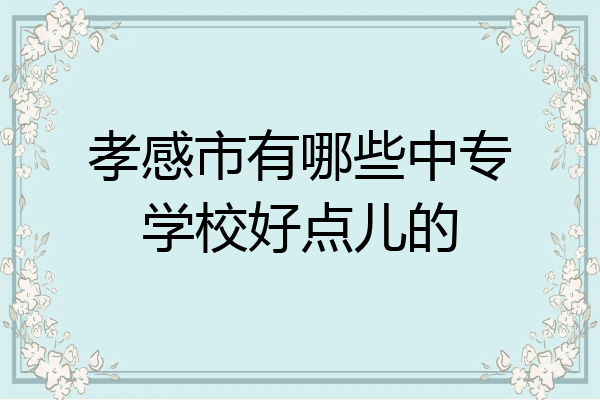 孝感市有哪些中专学校好点儿的