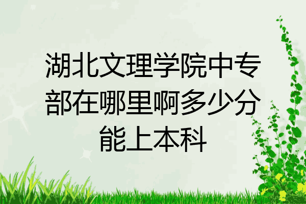 湖北文理学院中专部在哪里啊多少分能上本科