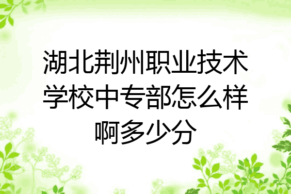 湖北荆州职业技术学校中专部怎么样啊多少分