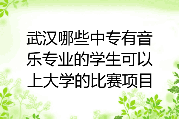 武汉哪些中专有音乐专业的学生可以上大学的比赛项目