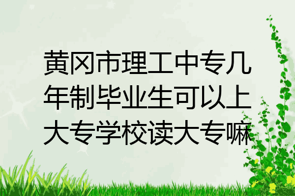 黄冈市理工中专几年制毕业生可以上大专学校读大专嘛