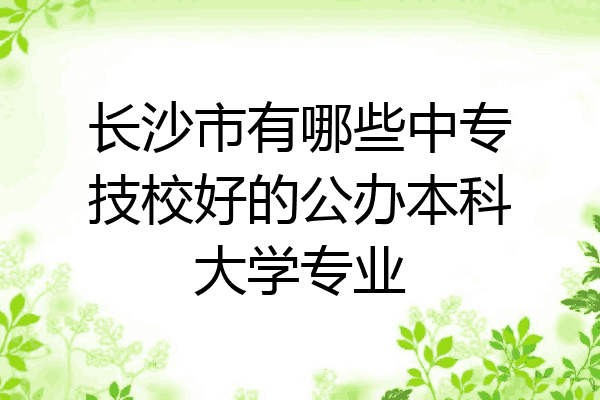 长沙市有哪些中专技校好的公办本科大学专业