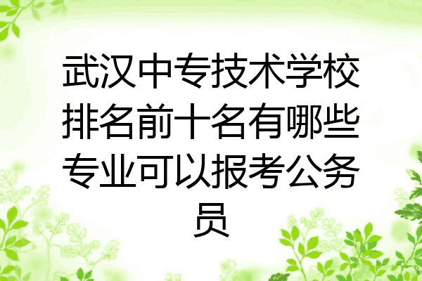 武汉中专技术学校排名前十名有哪些专业可以报考公务员