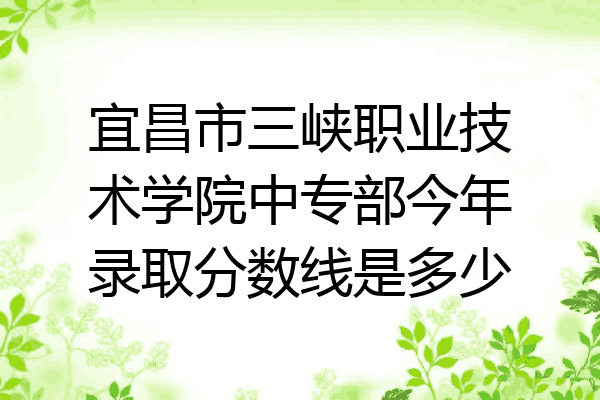 宜昌市三峡职业技术学院中专部今年录取分数线是多少