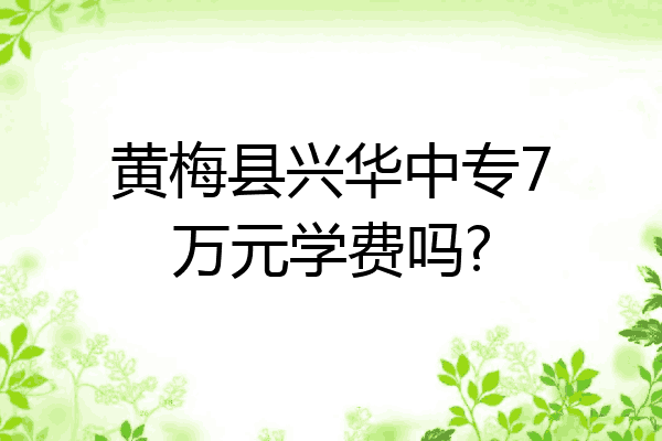 黄梅县兴华中专7万元学费吗?