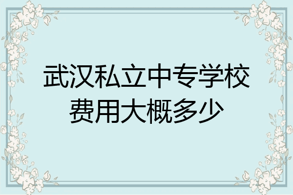 武汉私立中专学校费用大概多少