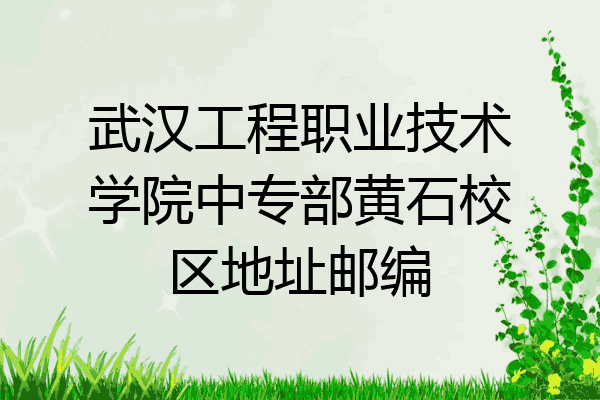 武汉工程职业技术学院中专部黄石校区地址邮编