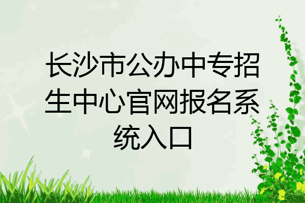 长沙市公办中专招生中心官网报名系统入口