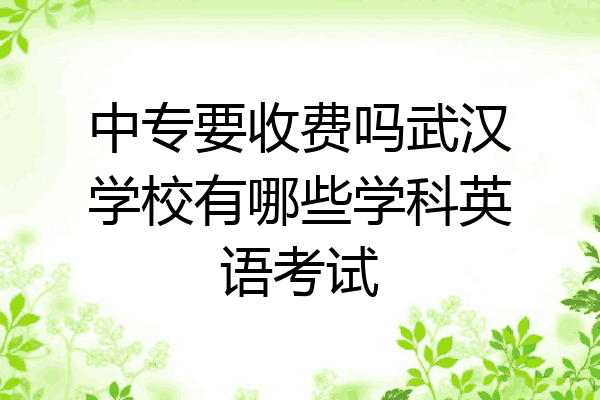 中专要收费吗武汉学校有哪些学科英语考试