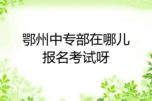 鄂州中专部在哪儿报名考试呀
