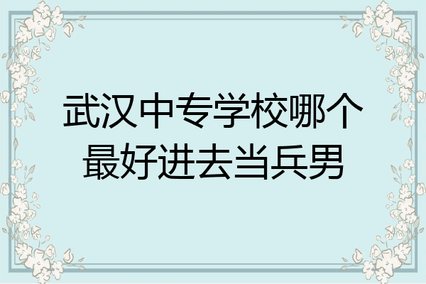 武汉中专学校哪个最好进去当兵男