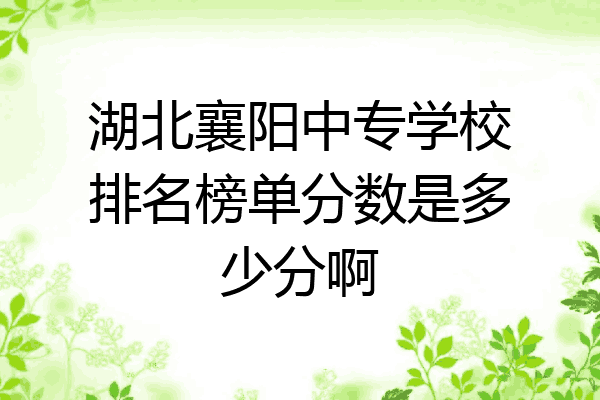 湖北襄阳中专学校排名榜单分数是多少分啊