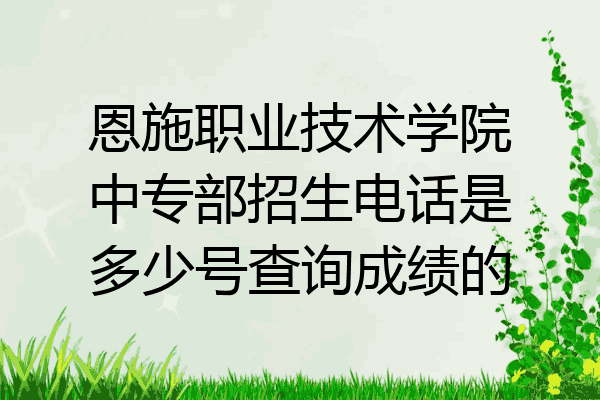 恩施职业技术学院中专部招生电话是多少号查询成绩的