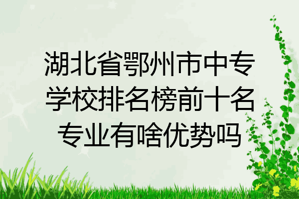 湖北省鄂州市中专学校排名榜前十名专业有啥优势吗