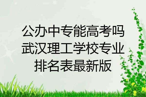 公办中专能高考吗武汉理工学校专业排名表最新版