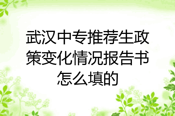 武汉中专推荐生政策变化情况报告书怎么填的