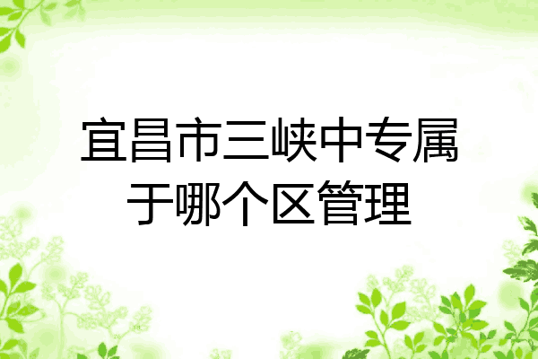 宜昌市三峡中专属于哪个区管理