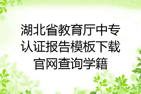 湖北省教育厅中专认证报告模板下载官网查询学籍