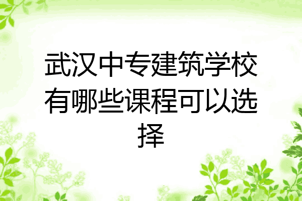 武汉中专建筑学校有哪些课程可以选择