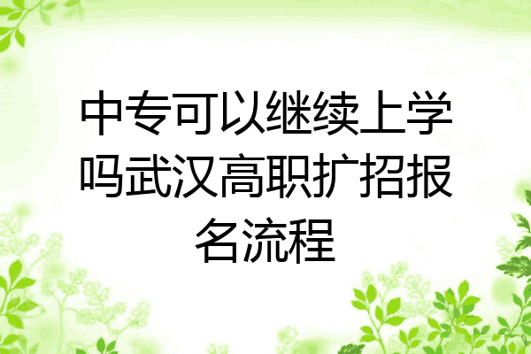 中专可以继续上学吗武汉高职扩招报名流程
