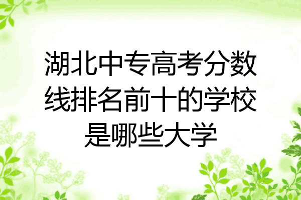 湖北中专高考分数线排名前十的学校是哪些大学