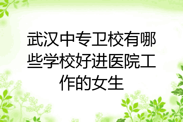 武汉中专卫校有哪些学校好进医院工作的女生