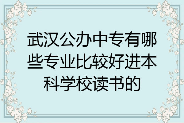 武汉公办中专有哪些专业比较好进本科学校读书的