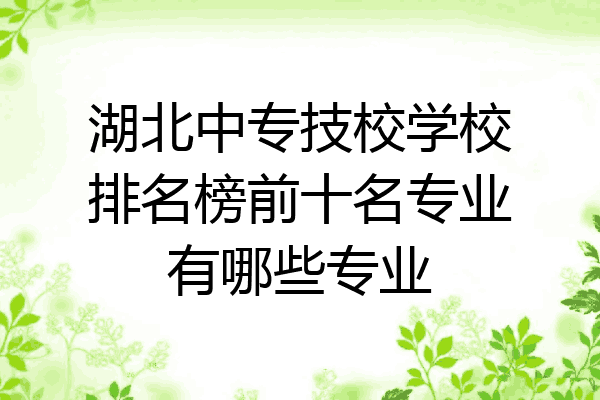 湖北中专技校学校排名榜前十名专业有哪些专业